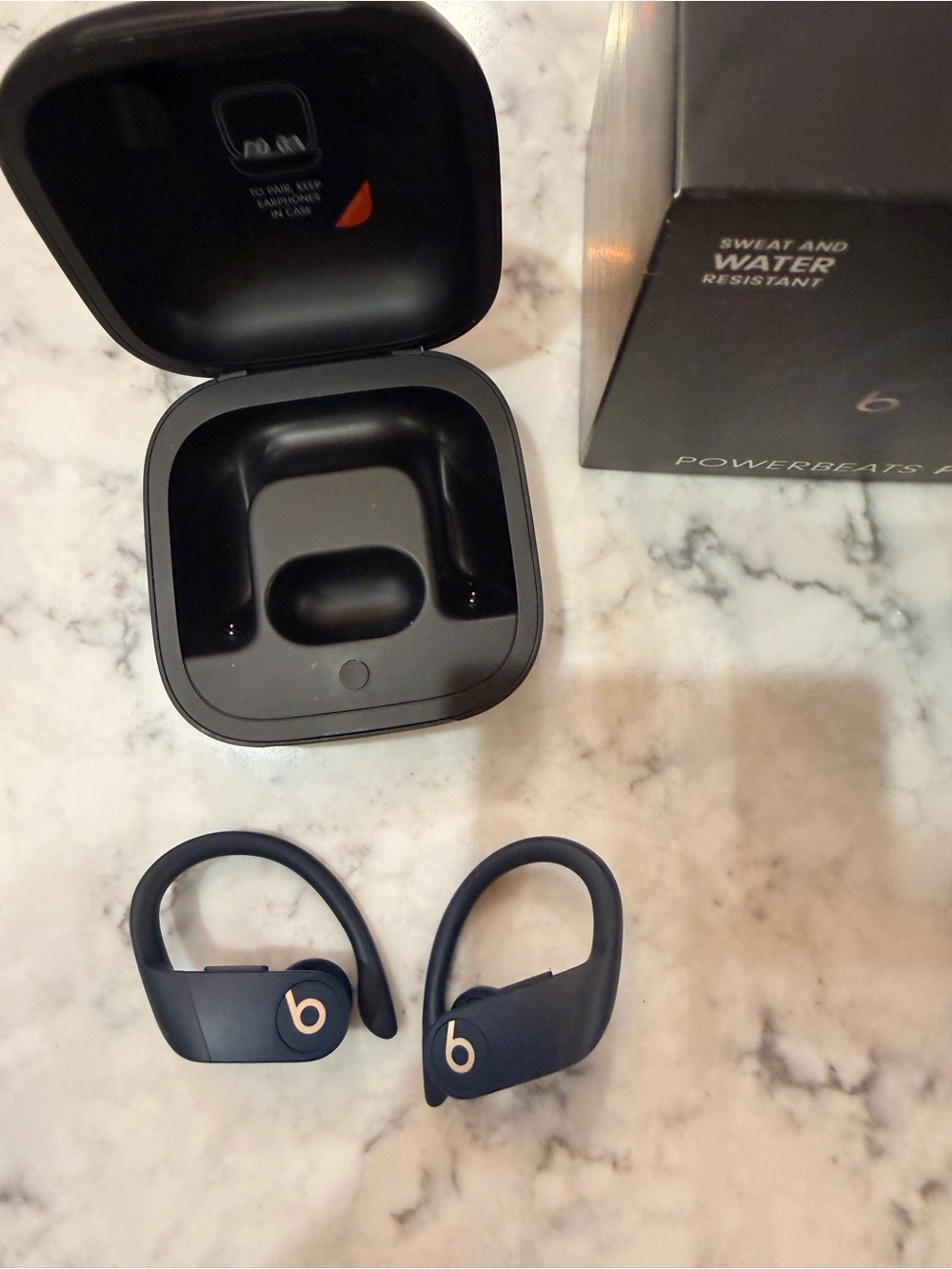 Beats by Dre Powerbeats Pro Ear-Hook Earbuds Navy with Gold Logo